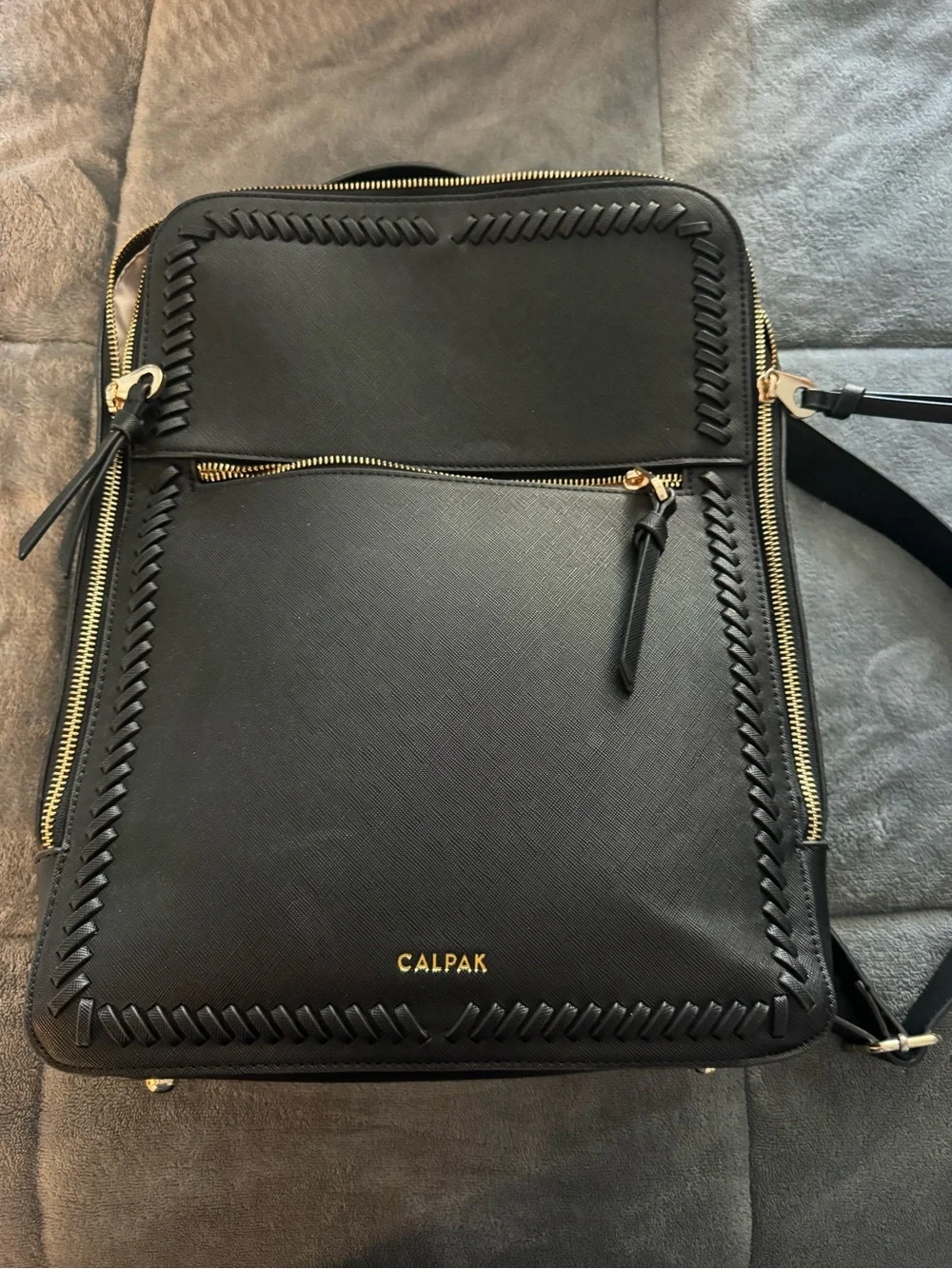 Calpak Black Backpack with Gold Hardware